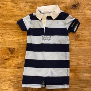 Ralph Lauren striped cotton rugby shortall romper